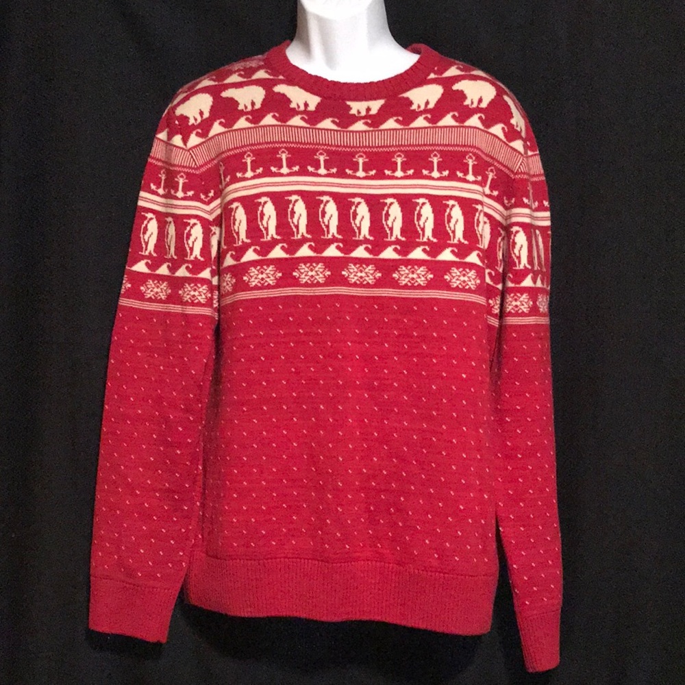 Red patterned sweater H&M L.O.G.G.